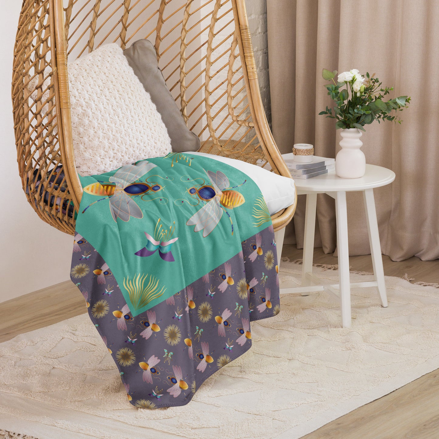 Sherpa blanket Kukloso Kuklos No 4409 Collage Pattern 60" x 80" - Free Shipping