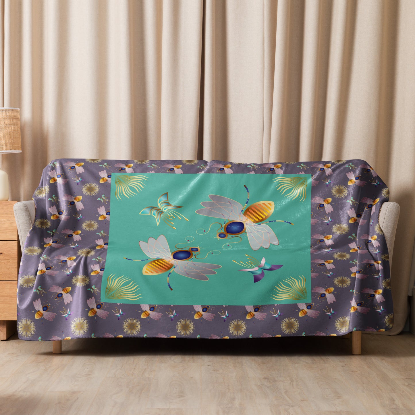 Sherpa blanket Kukloso Kuklos No 4409 Collage Pattern 60" x 80" - Free Shipping