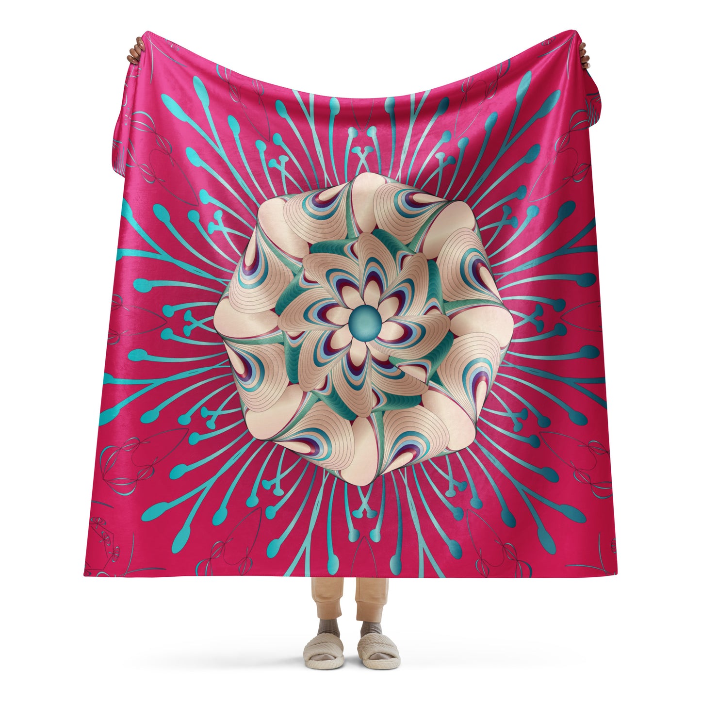 Sherpa blanket Kukloso Kuklos No 4303 Pattern 60" x 80" - Free Shipping