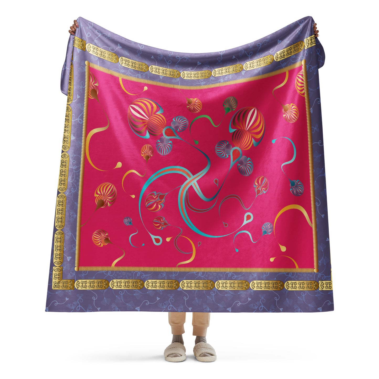 Sherpa blanket Kukloso Kuklos No 4375 A Pattern 60" x 80" - Free Shipping