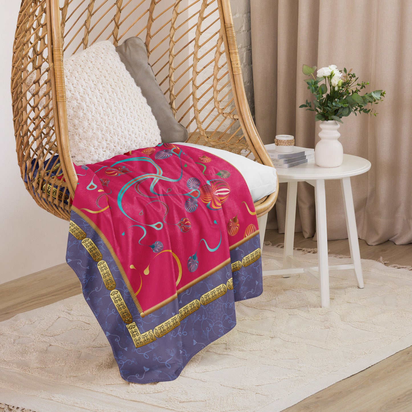 Sherpa blanket Kukloso Kuklos No 4375 A Pattern 60" x 80" - Free Shipping