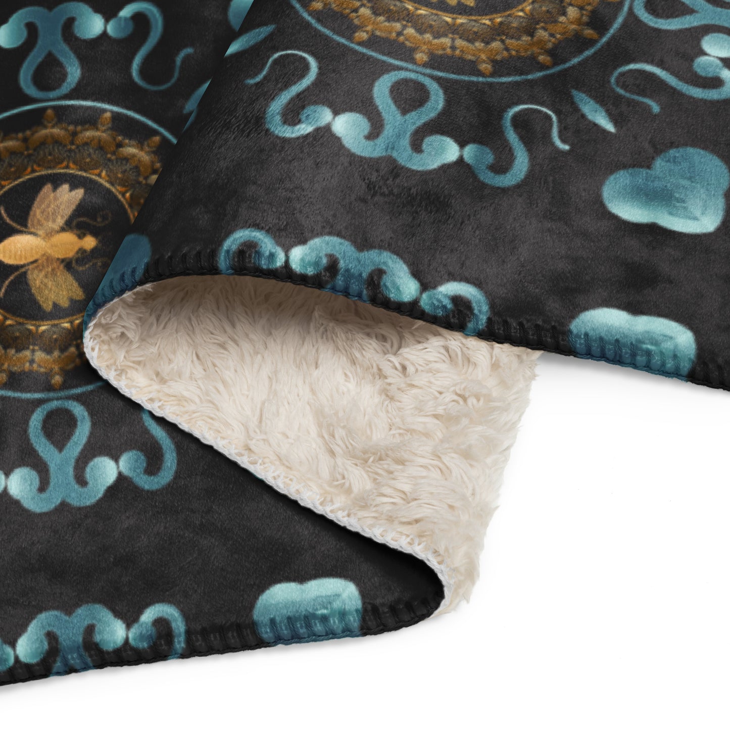 Sherpa blanket Kukloso Kuklos No 4381 B Collage Pattern 60" x 80" - Free Shipping
