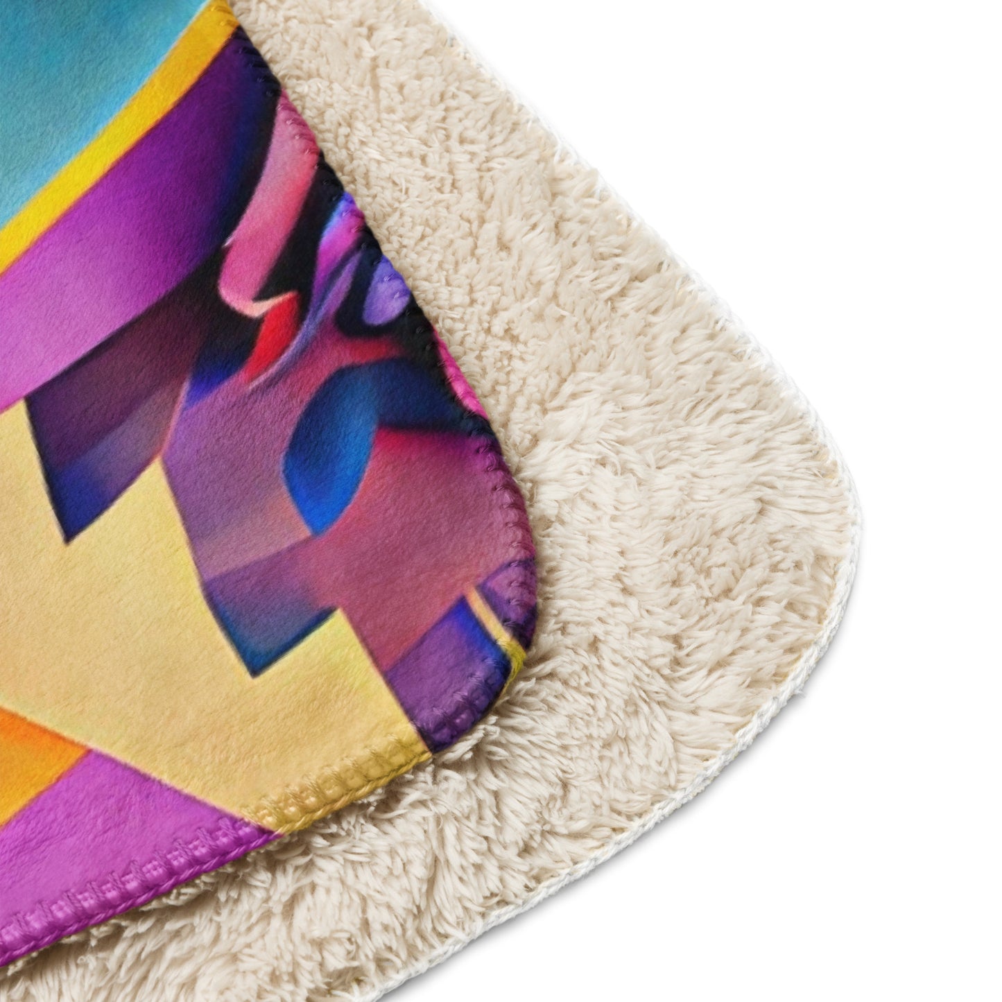 Sherpa blanket Kukloso Cubist Faces No 3 60"x80" - Free Shipping