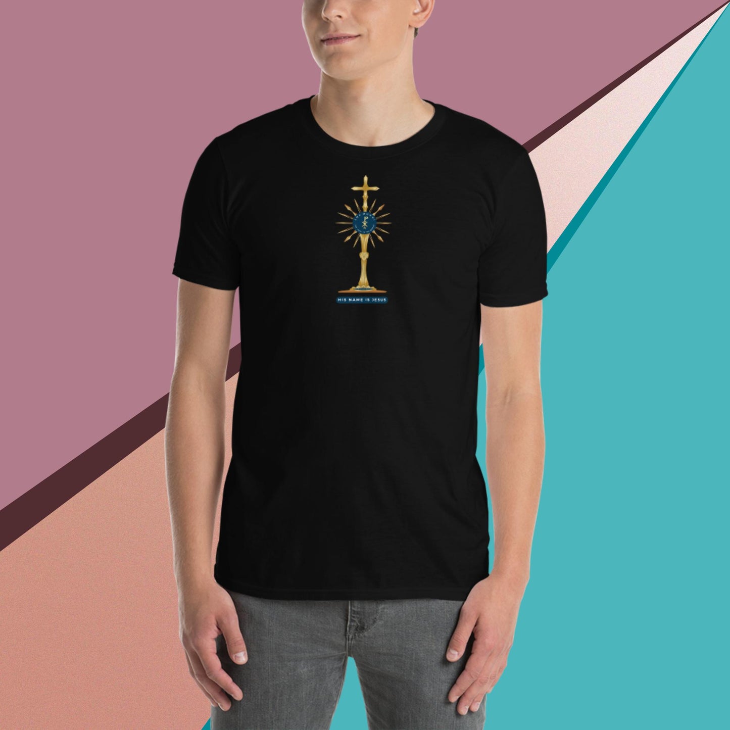 Short-Sleeve Unisex T-Shirt Kukloso PX Christogram - Monstrance - Free Shipping