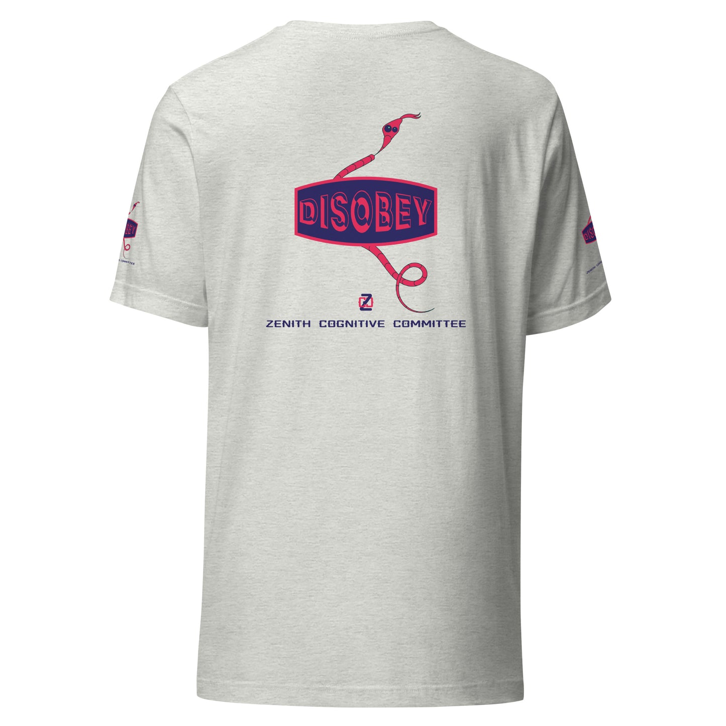 Unisex t-shirt Kukloso Disobey Logo on front & sleeves w/snake Navy/Pink - Free Shipping
