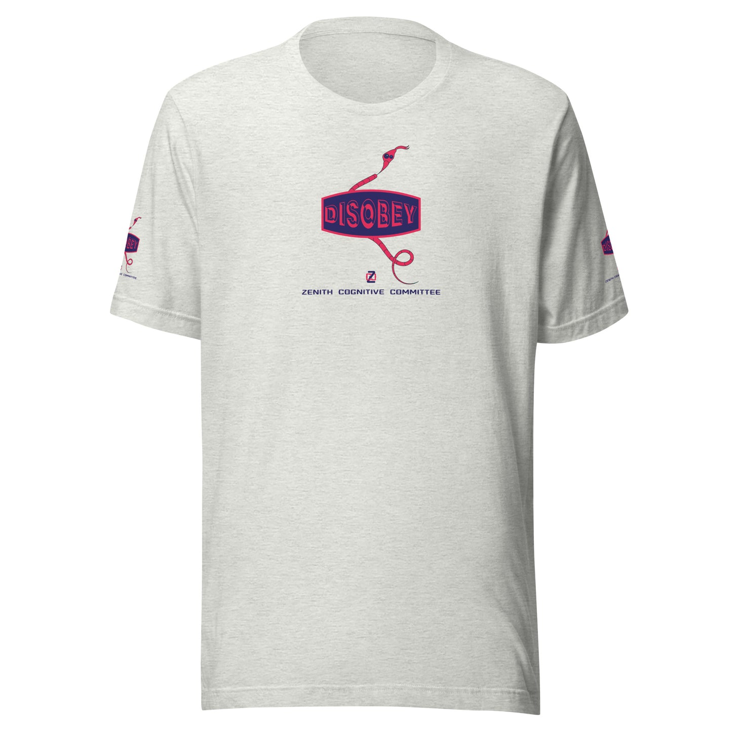 Unisex t-shirt Kukloso Disobey Logo on front & sleeves w/snake Navy/Pink - Free Shipping