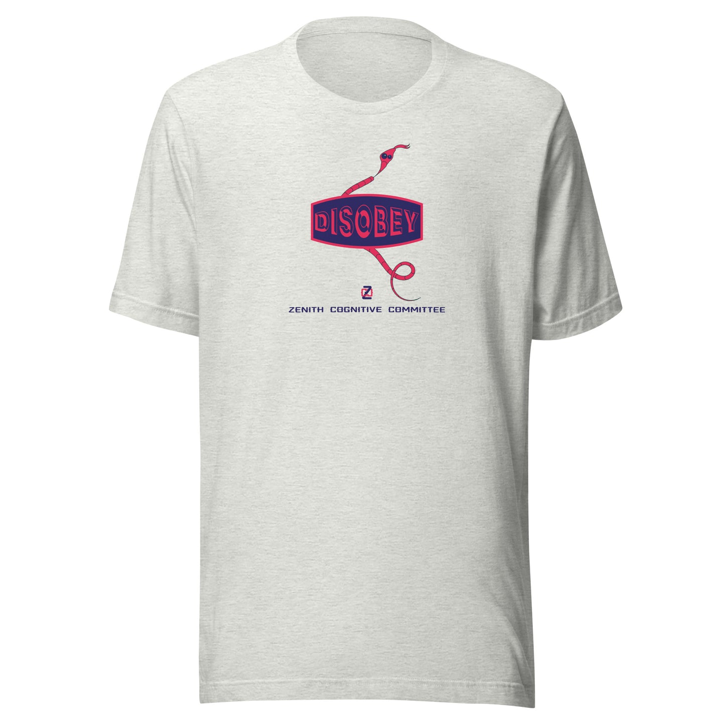 Unisex t-shirt Kukloso Disobey Logo Front w/snake Navy/Pink - Free Shipping