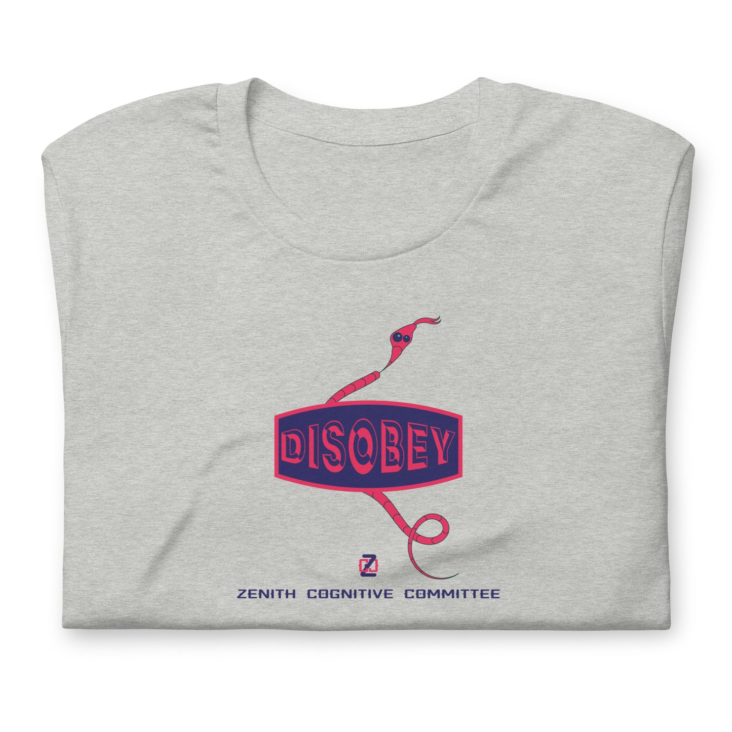 Unisex t-shirt Kukloso Disobey Logo on front & sleeves w/snake Navy/Pink - Free Shipping