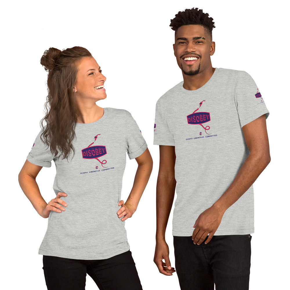 Unisex t-shirt Kukloso Disobey Logo on front & sleeves w/snake Navy/Pink - Free Shipping