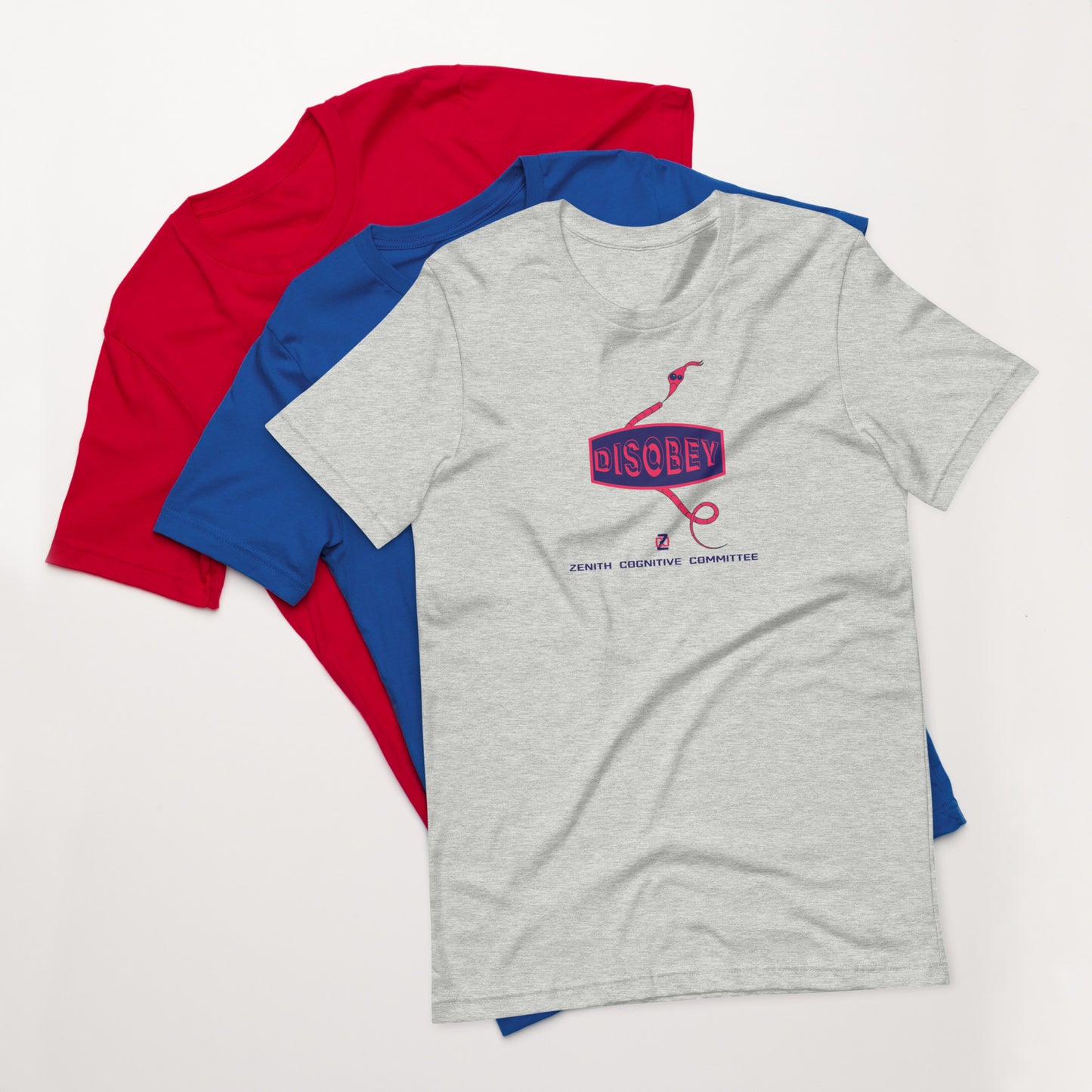 Unisex t-shirt Kukloso Disobey Logo Front w/snake Navy/Pink - Free Shipping