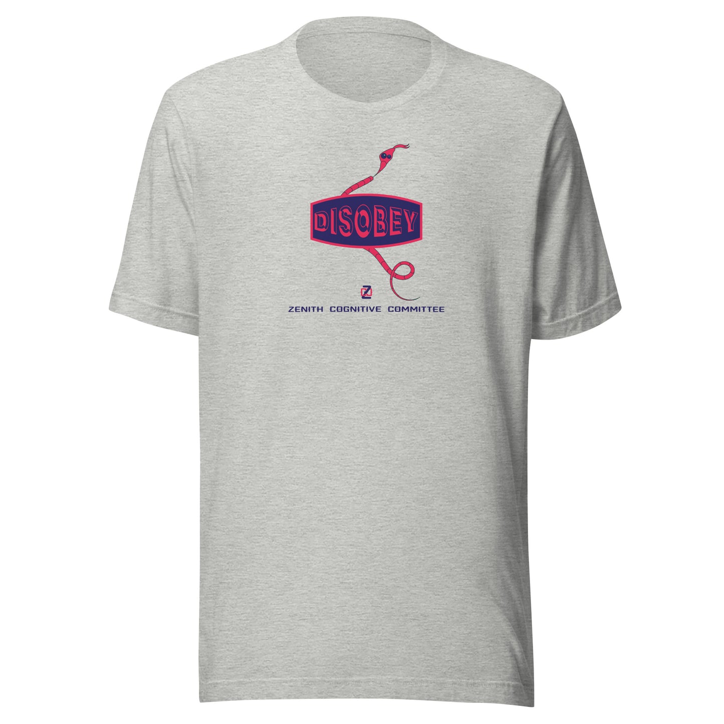 Unisex t-shirt Kukloso Disobey Logo Front w/snake Navy/Pink - Free Shipping