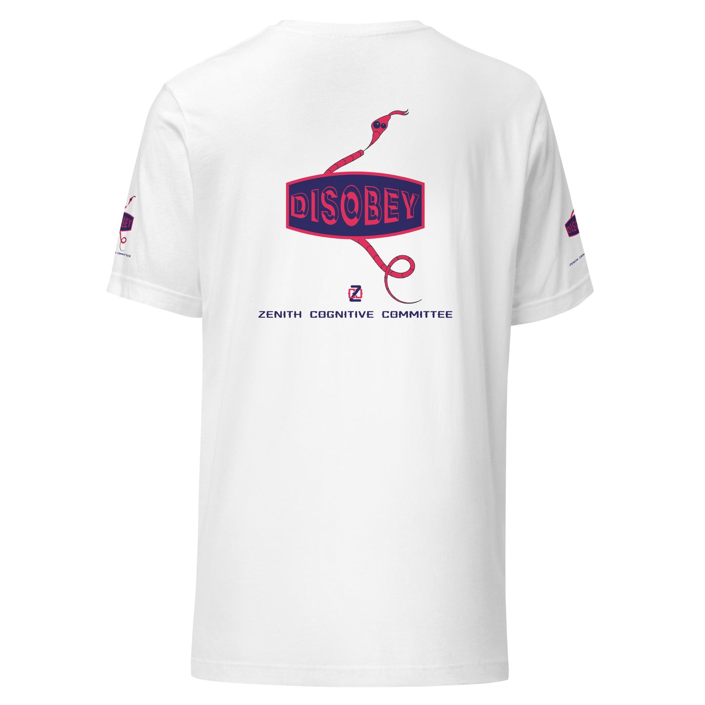 Unisex t-shirt Kukloso Disobey Logo on front & sleeves w/snake Navy/Pink - Free Shipping