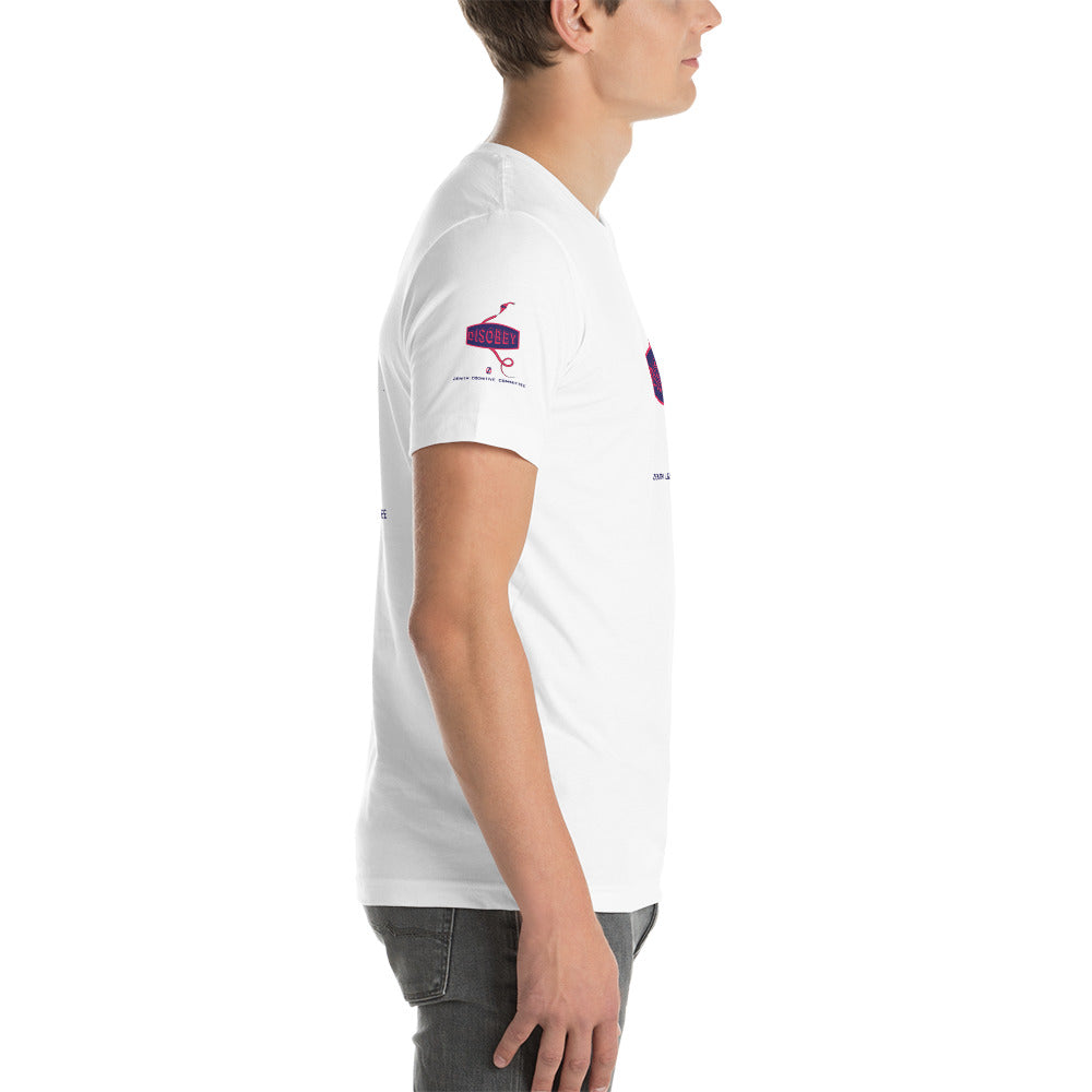Unisex t-shirt Kukloso Disobey Logo on front & sleeves w/snake Navy/Pink - Free Shipping
