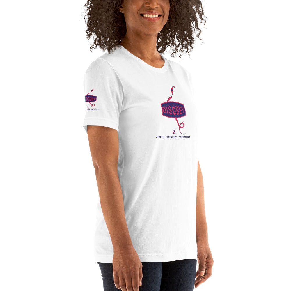 Unisex t-shirt Kukloso Disobey Logo on front & sleeves w/snake Navy/Pink - Free Shipping
