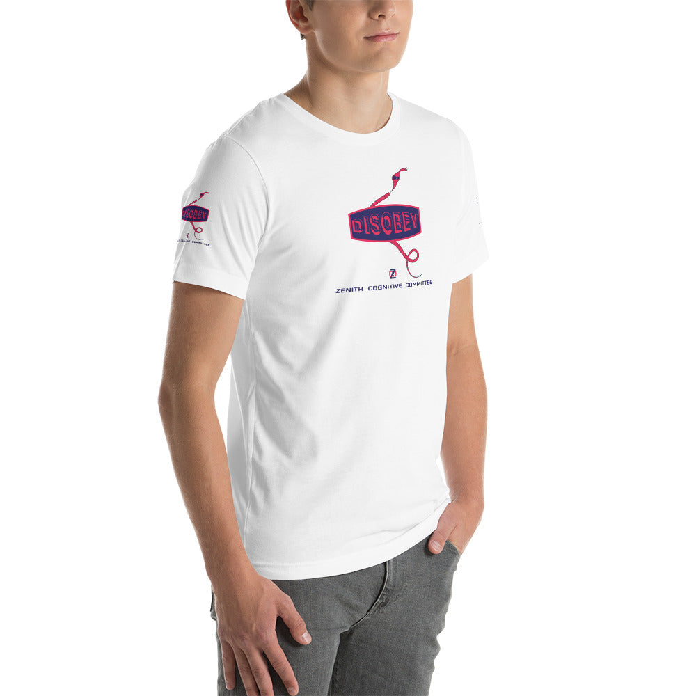 Unisex t-shirt Kukloso Disobey Logo on front & sleeves w/snake Navy/Pink - Free Shipping
