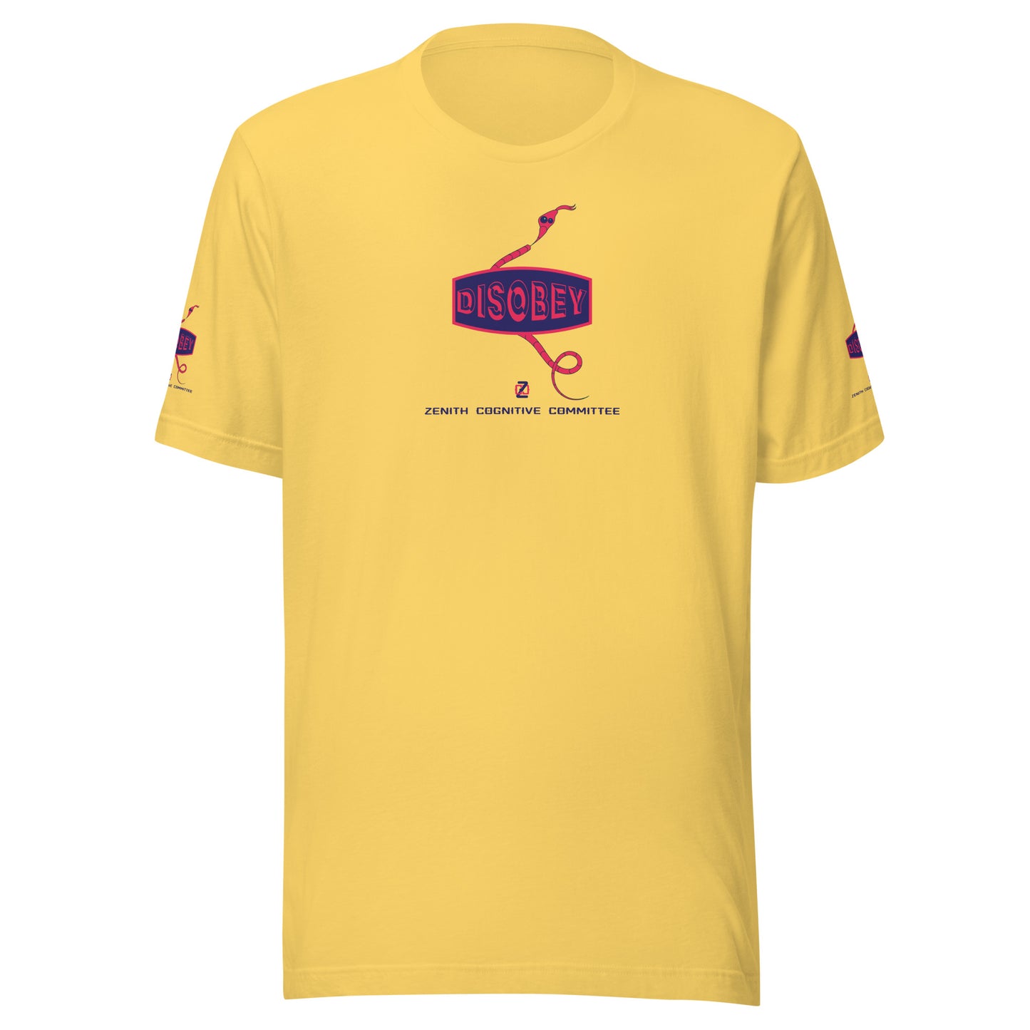 Unisex t-shirt Kukloso Disobey Logo on front & sleeves w/snake Navy/Pink - Free Shipping