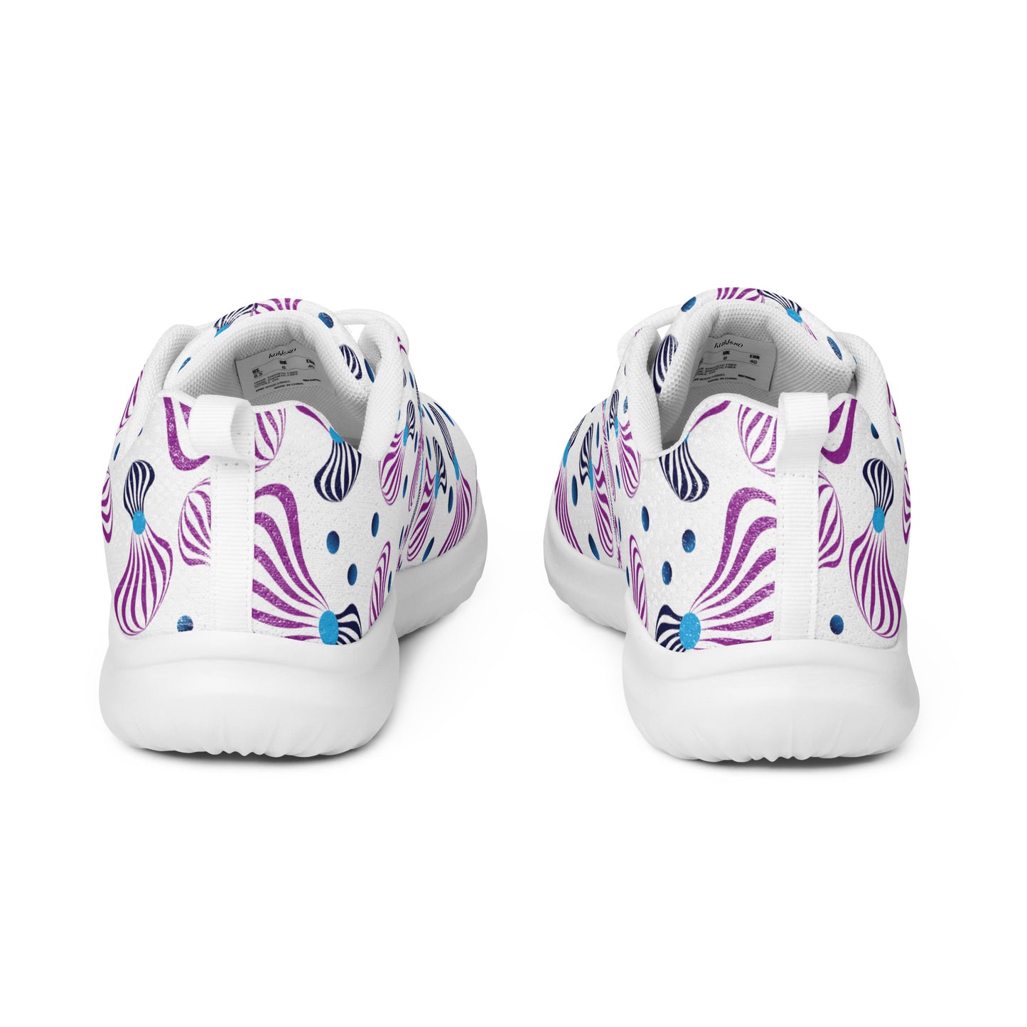 Women’s athletic shoes Kukloso Whimsical No 95 Purple/Aqua/Navy Spirials on White - Free Shipping