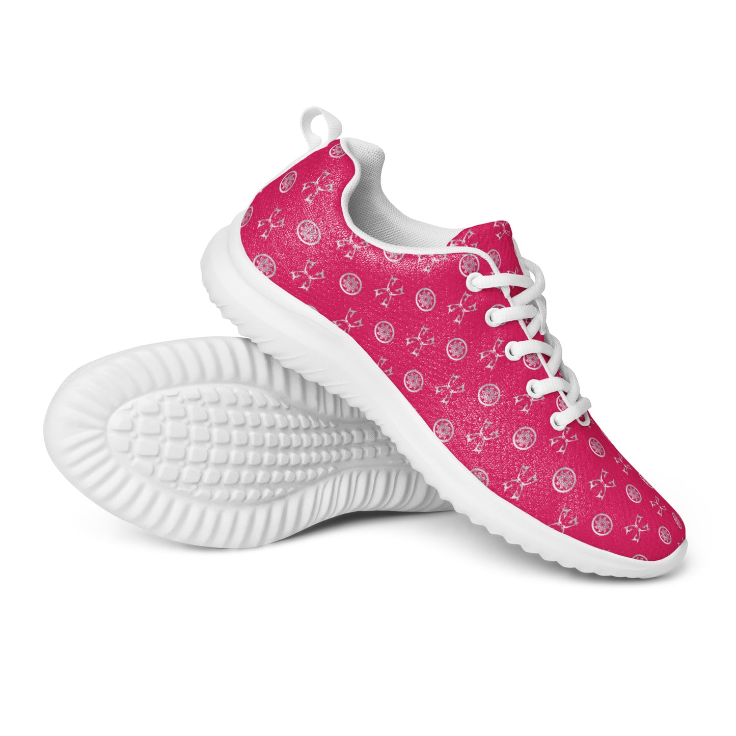 Women’s athletic shoes Kukloso AG No 14 Silver Mini-Mandalas on Dark Pink - Free Shipping