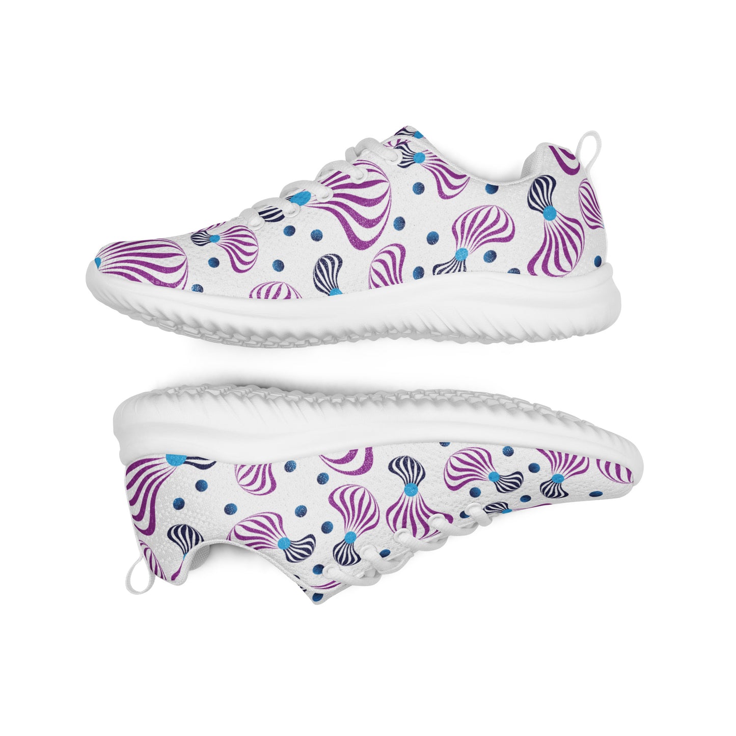 Women’s athletic shoes Kukloso Whimsical No 95 Purple/Aqua/Navy Spirials on White - Free Shipping