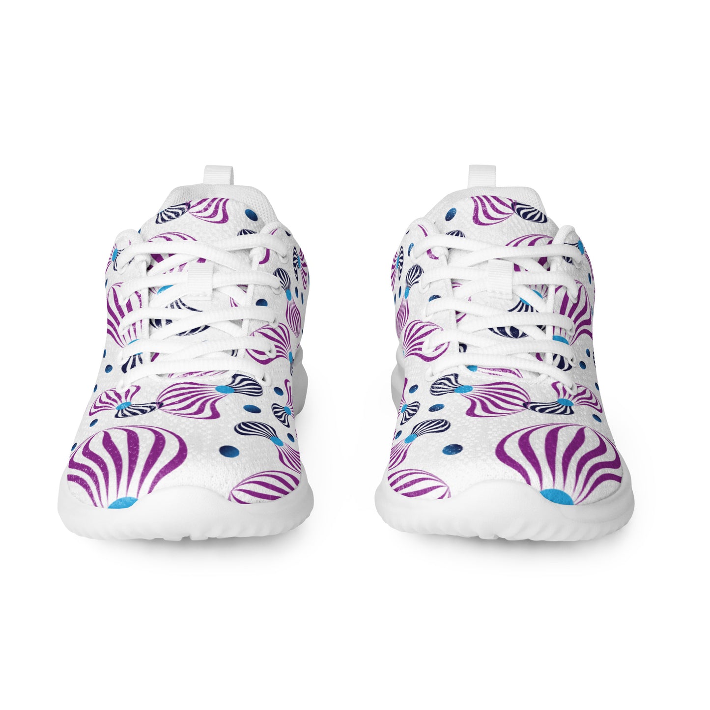 Women’s athletic shoes Kukloso Whimsical No 95 Purple/Aqua/Navy Spirials on White - Free Shipping