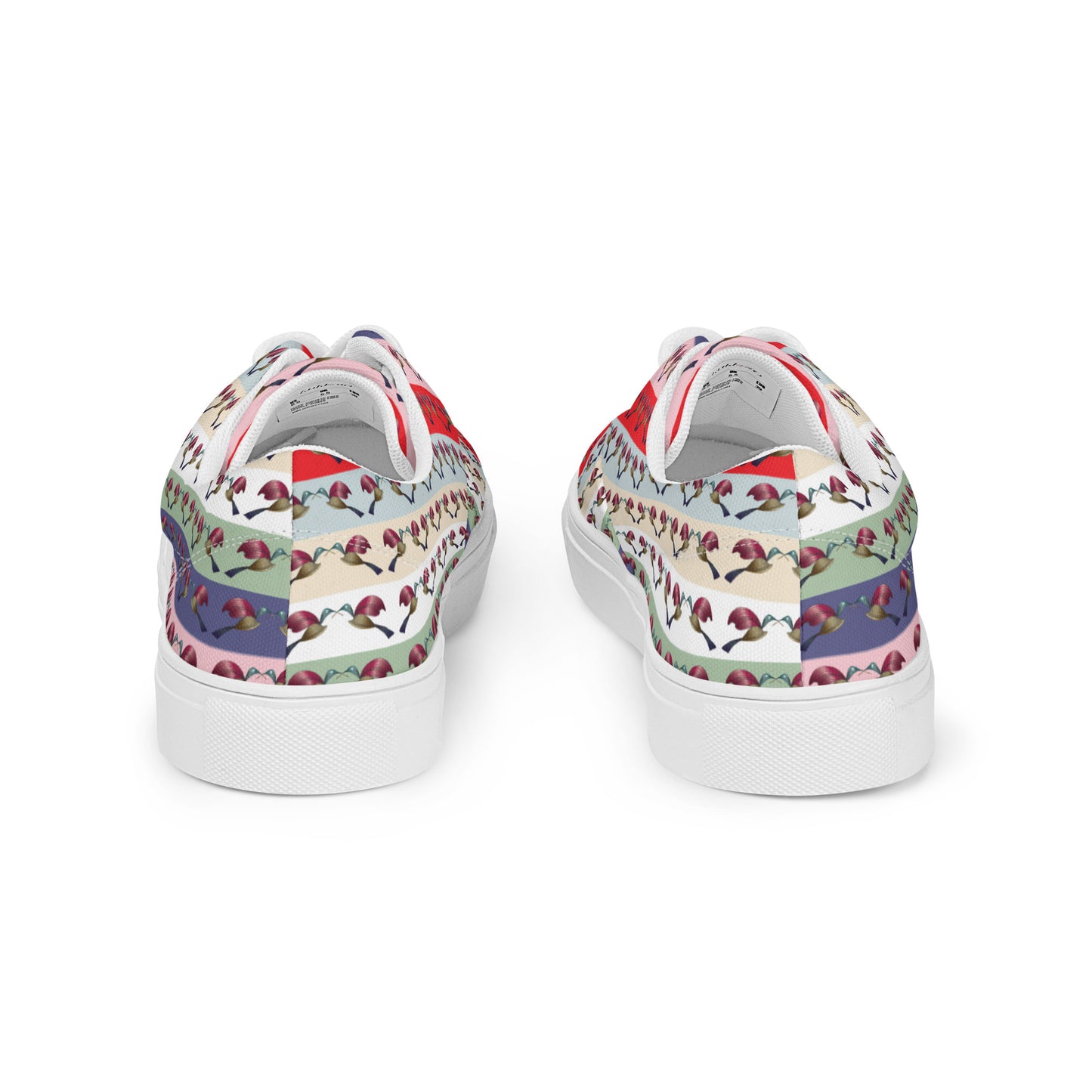 Women’s lace-up canvas shoes Kukloso FS Multicolor Hummingbirds - Free Shipping