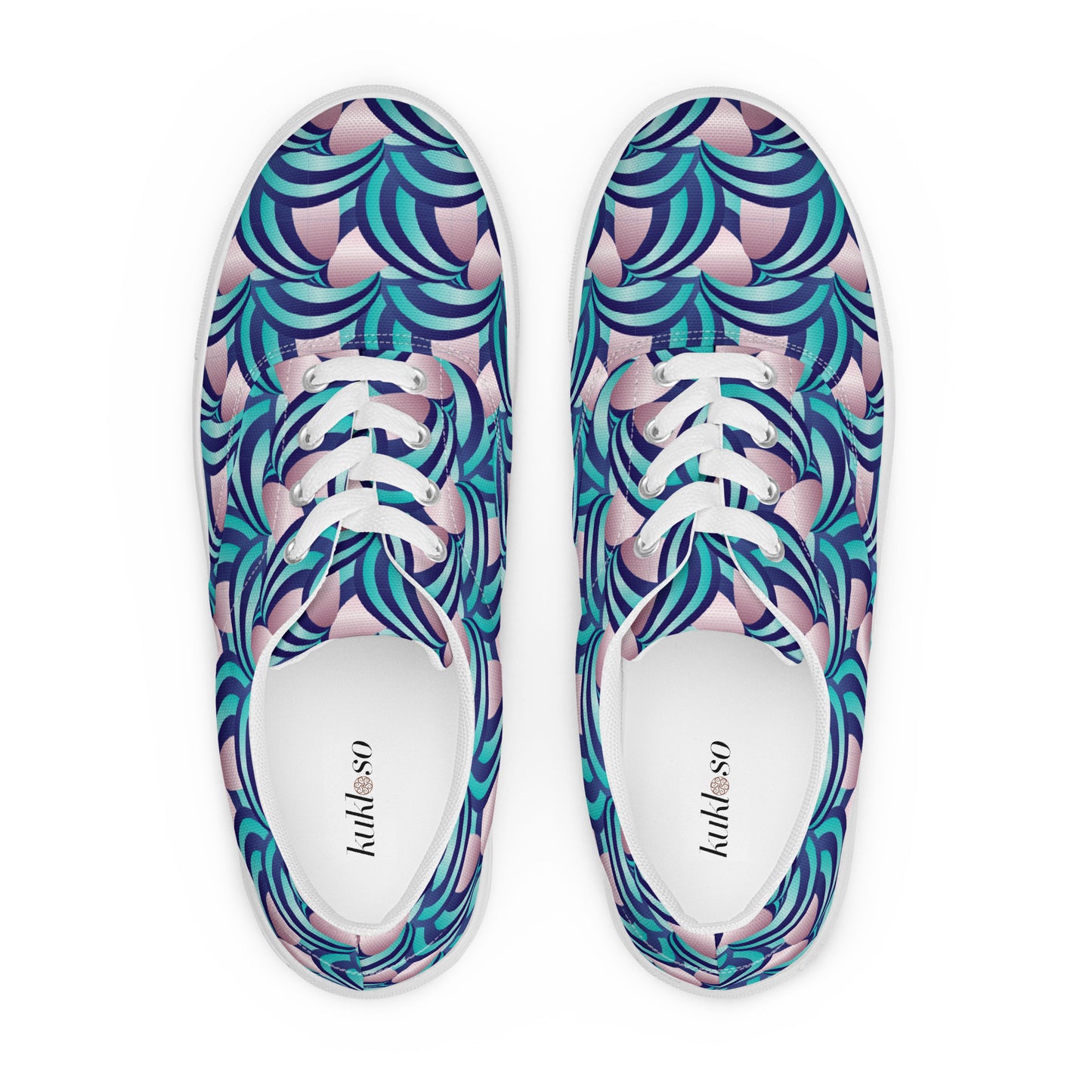 Women’s lace-up canvas shoes Kukloso Ice Cream Swirls No 4 - Free Shipping