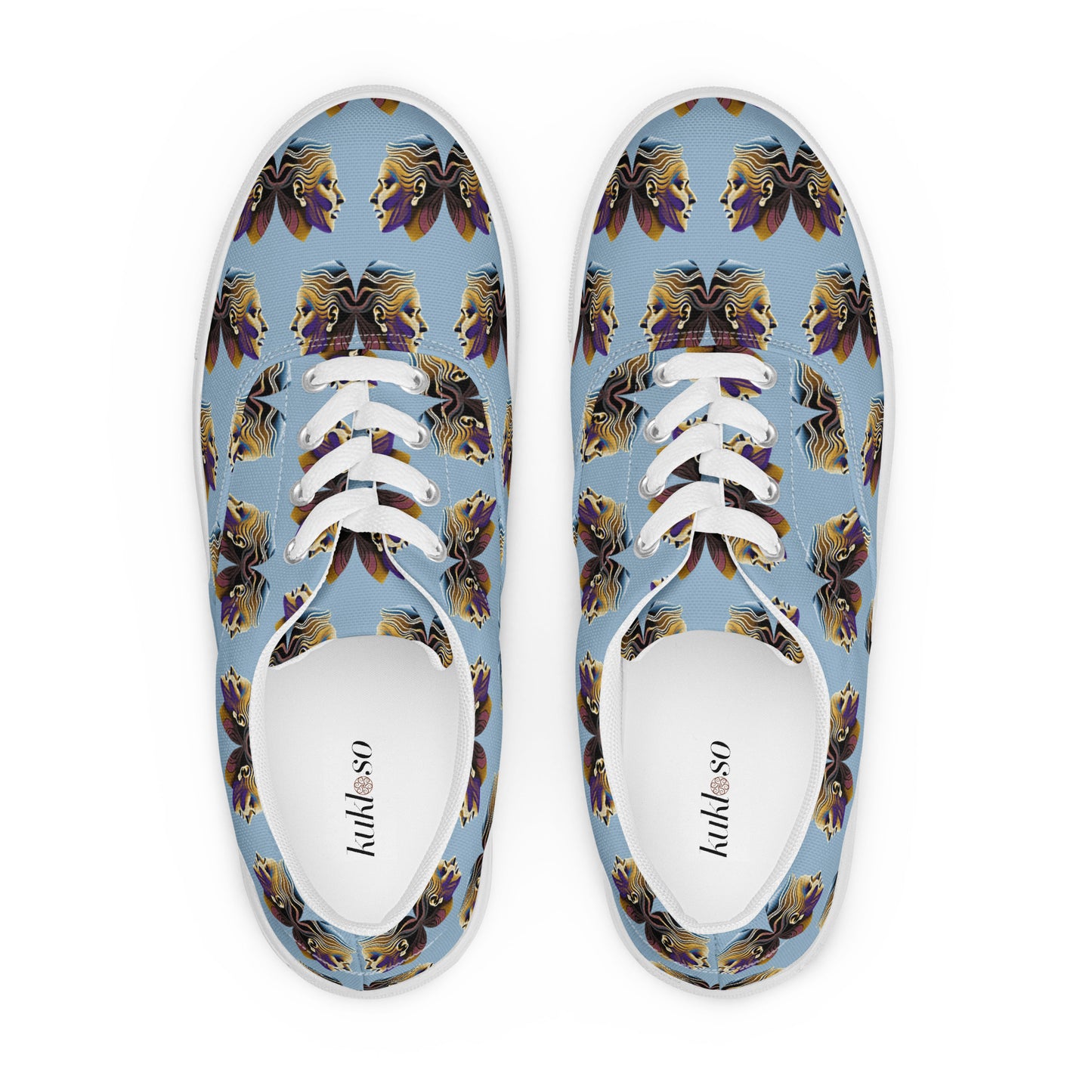 Women’s lace-up canvas shoes Kukloso Cubist Faces No 5 - Free Shipping