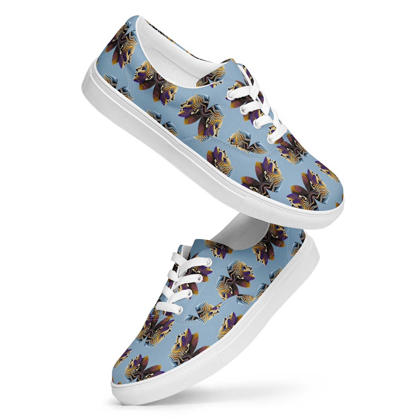 Women’s lace-up canvas shoes Kukloso Cubist Faces No 5 - Free Shipping