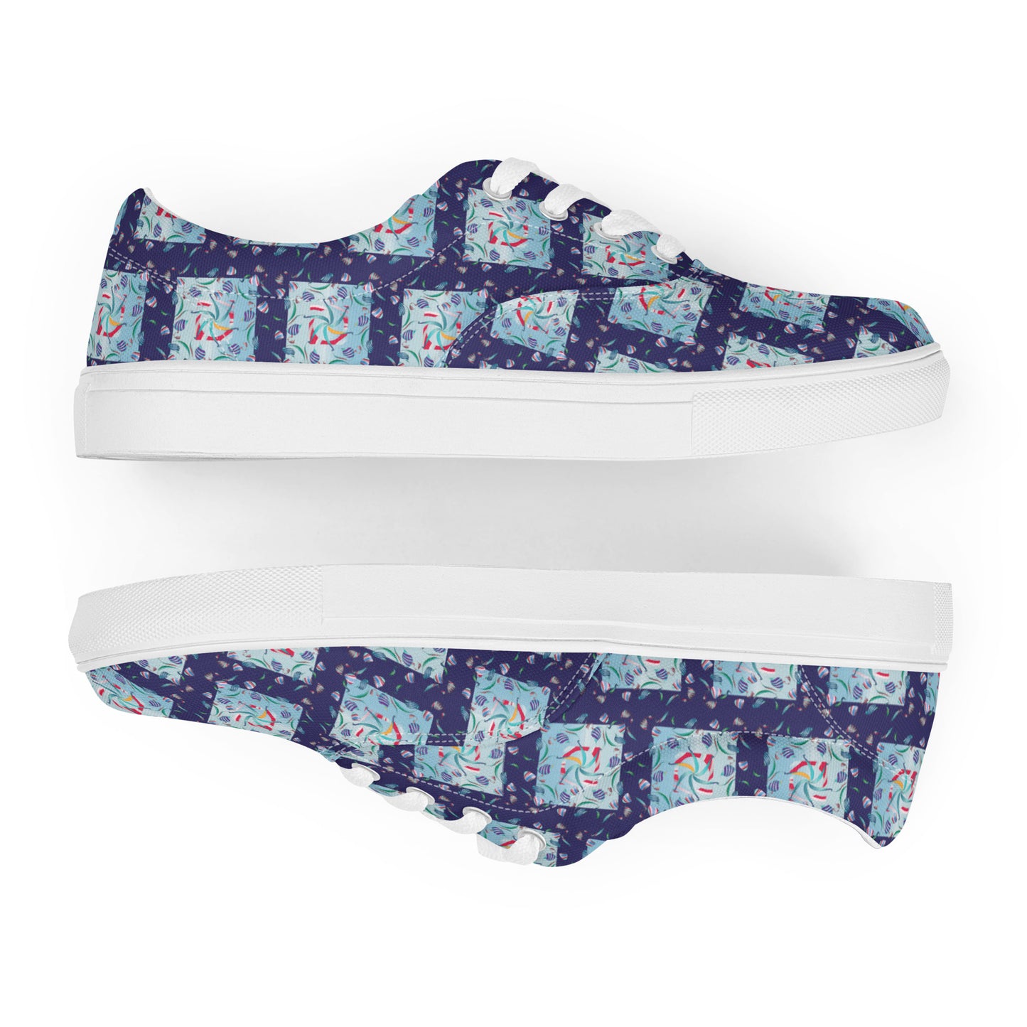Women’s lace-up canvas shoes Kukloso Whimsical No 10 Navy - Free Shipping