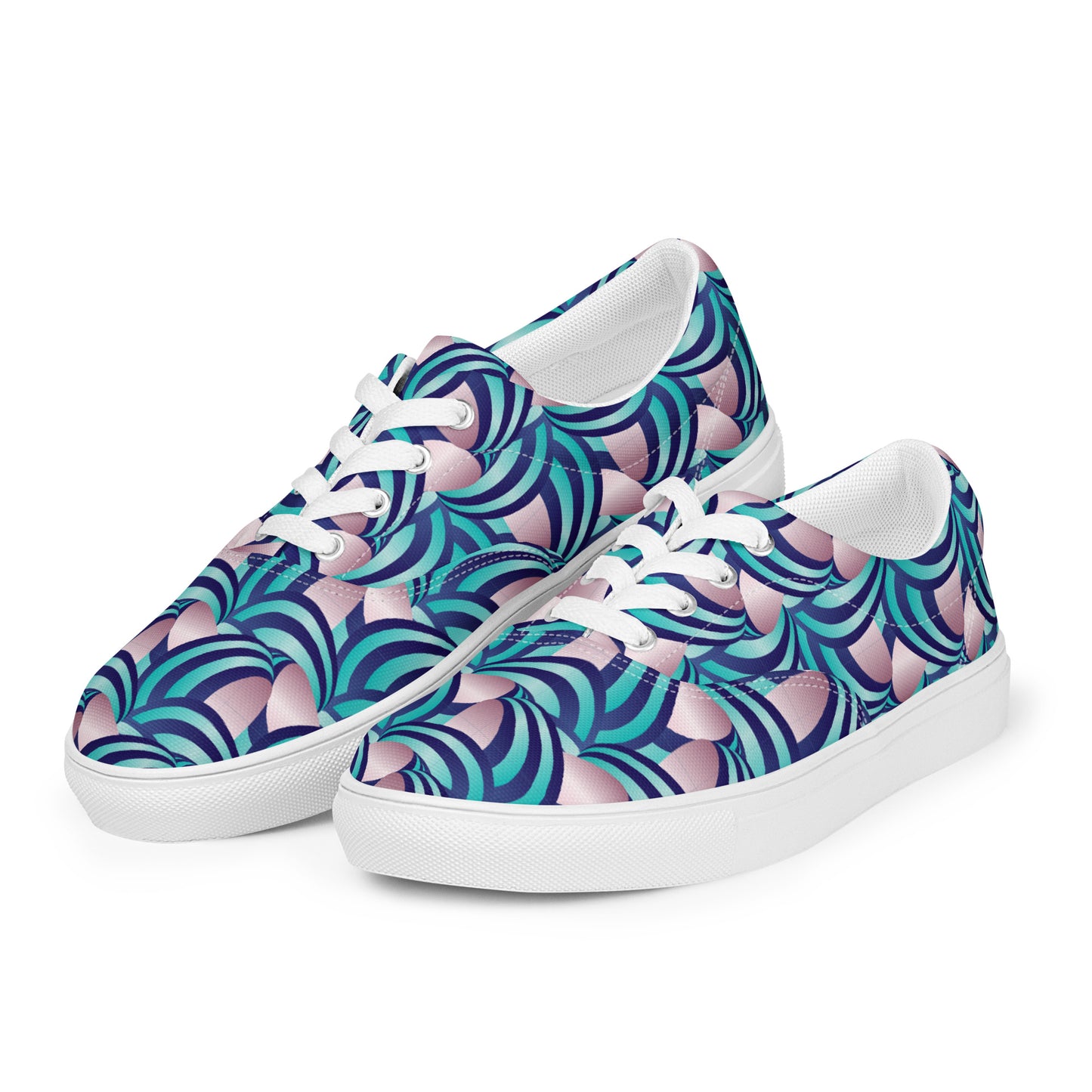Women’s lace-up canvas shoes Kukloso Ice Cream Swirls No 4 - Free Shipping