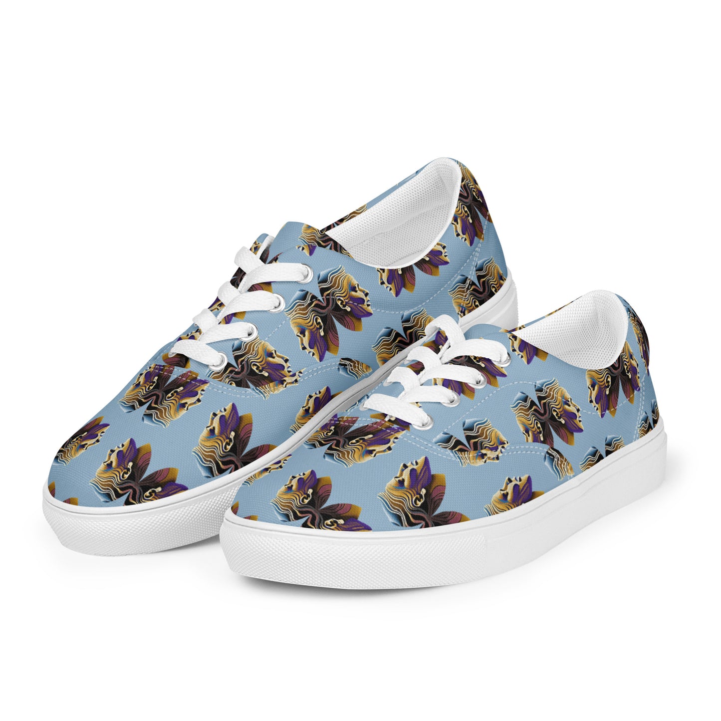 Women’s lace-up canvas shoes Kukloso Cubist Faces No 5 - Free Shipping