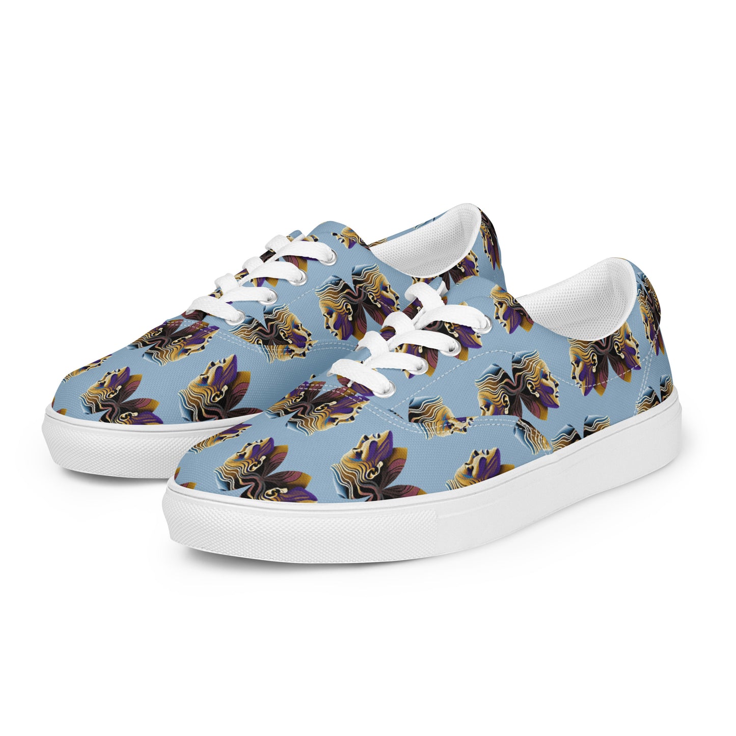 Women’s lace-up canvas shoes Kukloso Cubist Faces No 5 - Free Shipping