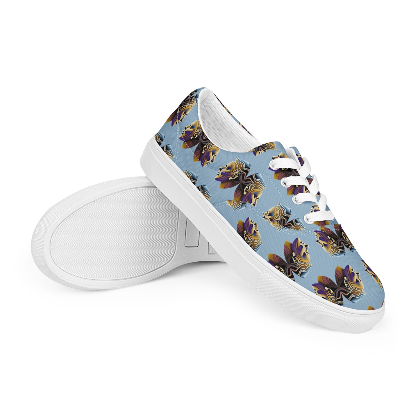 Women’s lace-up canvas shoes Kukloso Cubist Faces No 5 - Free Shipping