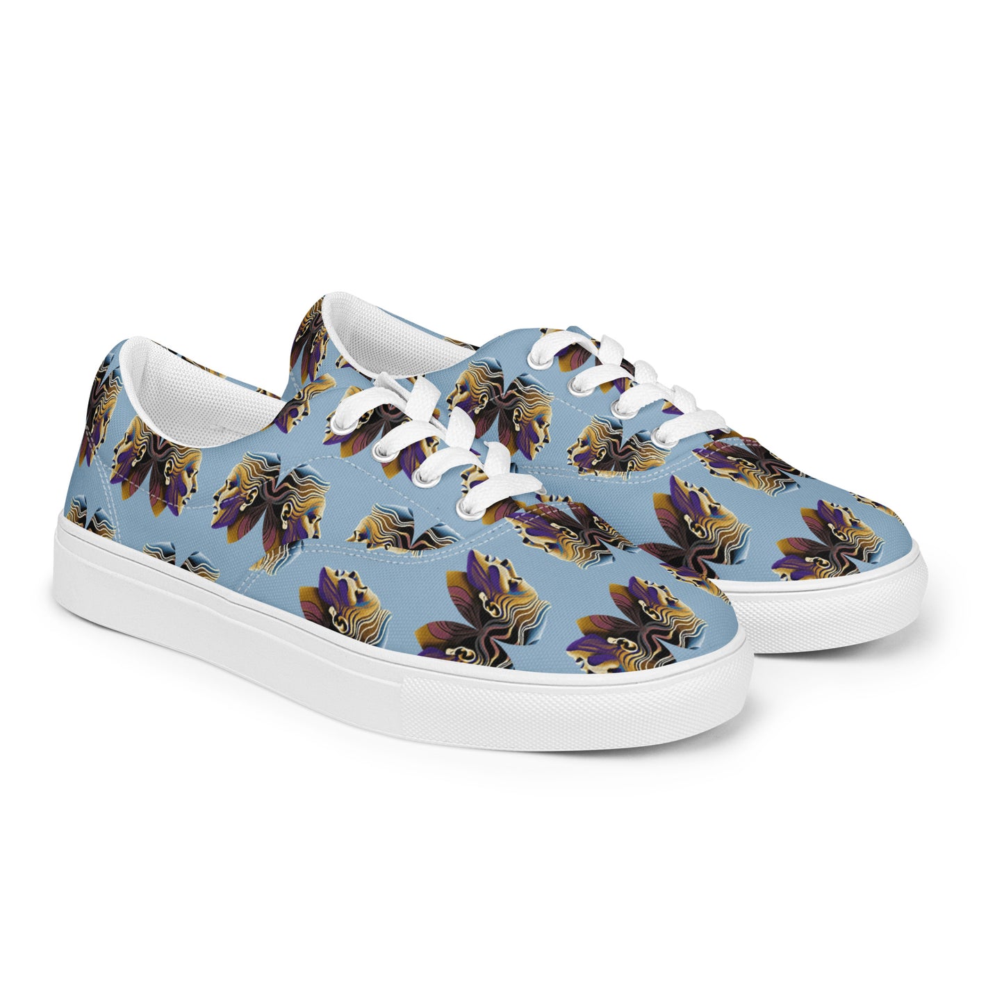 Women’s lace-up canvas shoes Kukloso Cubist Faces No 5 - Free Shipping