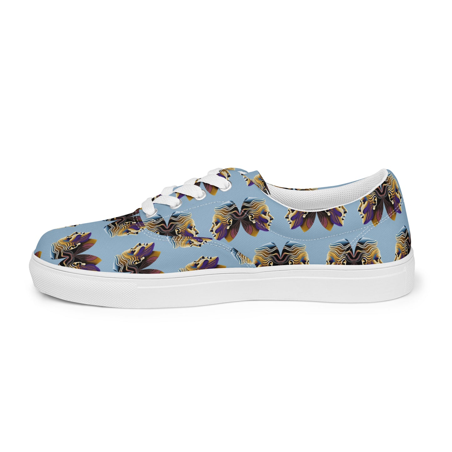 Women’s lace-up canvas shoes Kukloso Cubist Faces No 5 - Free Shipping
