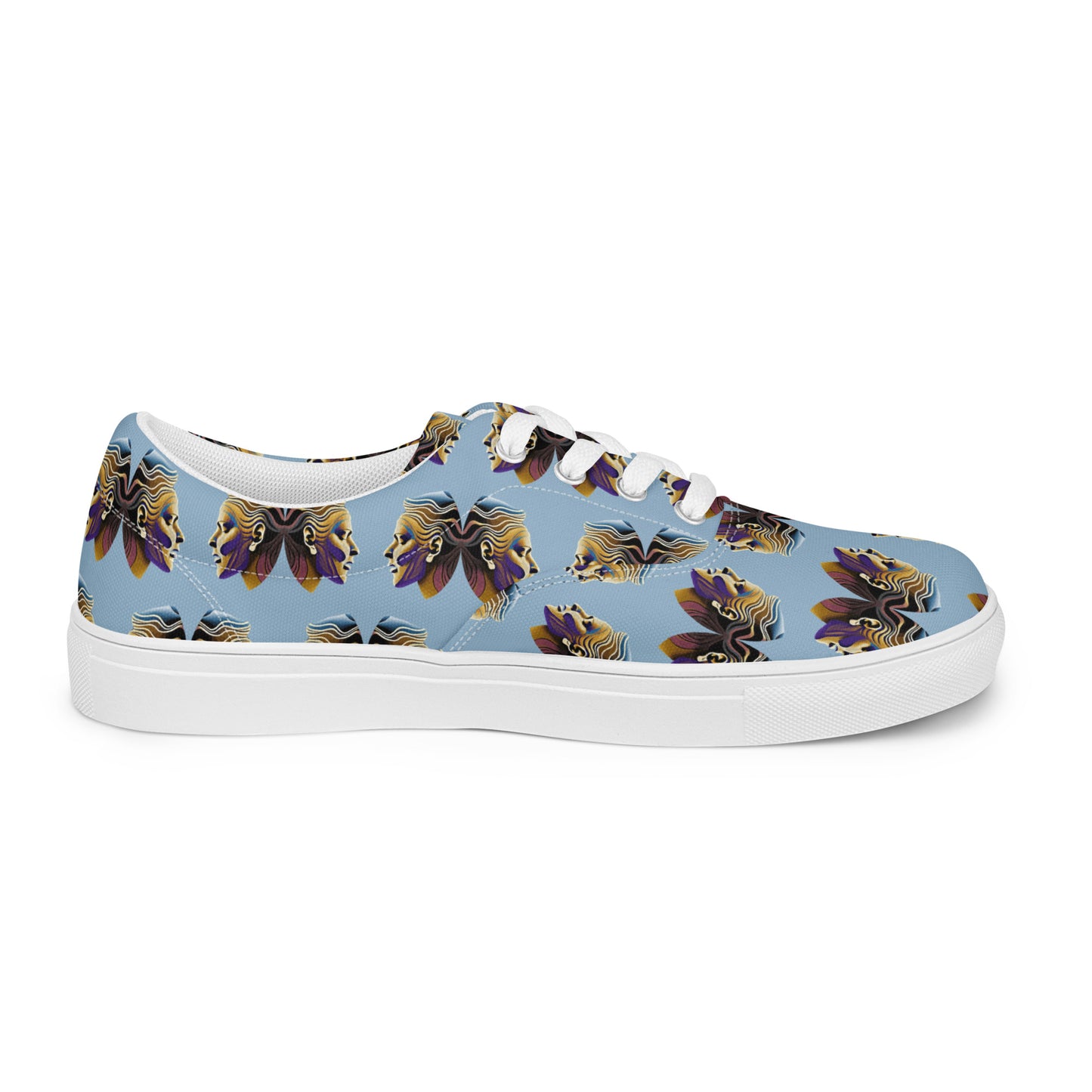 Women’s lace-up canvas shoes Kukloso Cubist Faces No 5 - Free Shipping