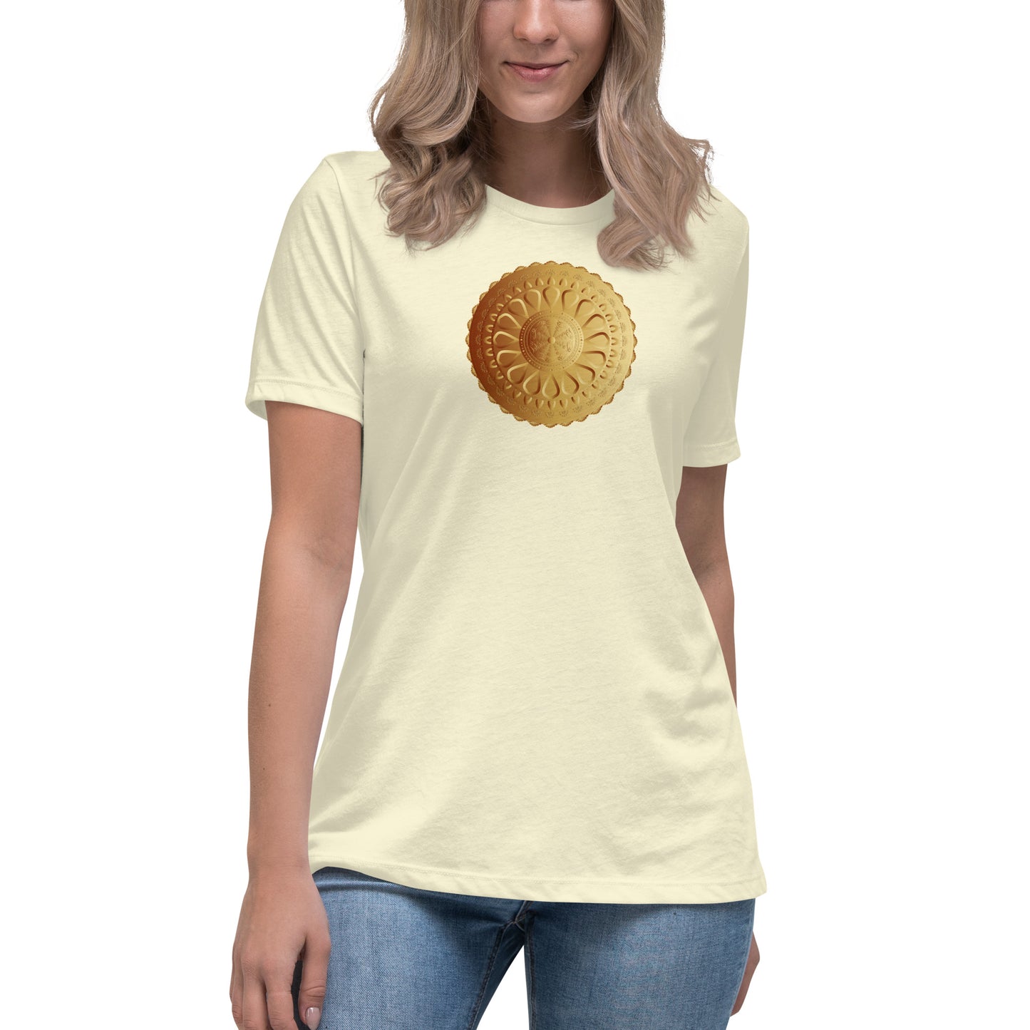 Women's Relaxed T-Shirt Kuklos 4345 Mandala Gold color Free Shipping