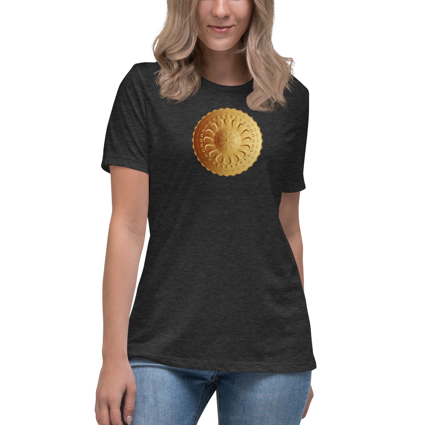 Women's Relaxed T-Shirt Kuklos 4345 Mandala Gold color Free Shipping