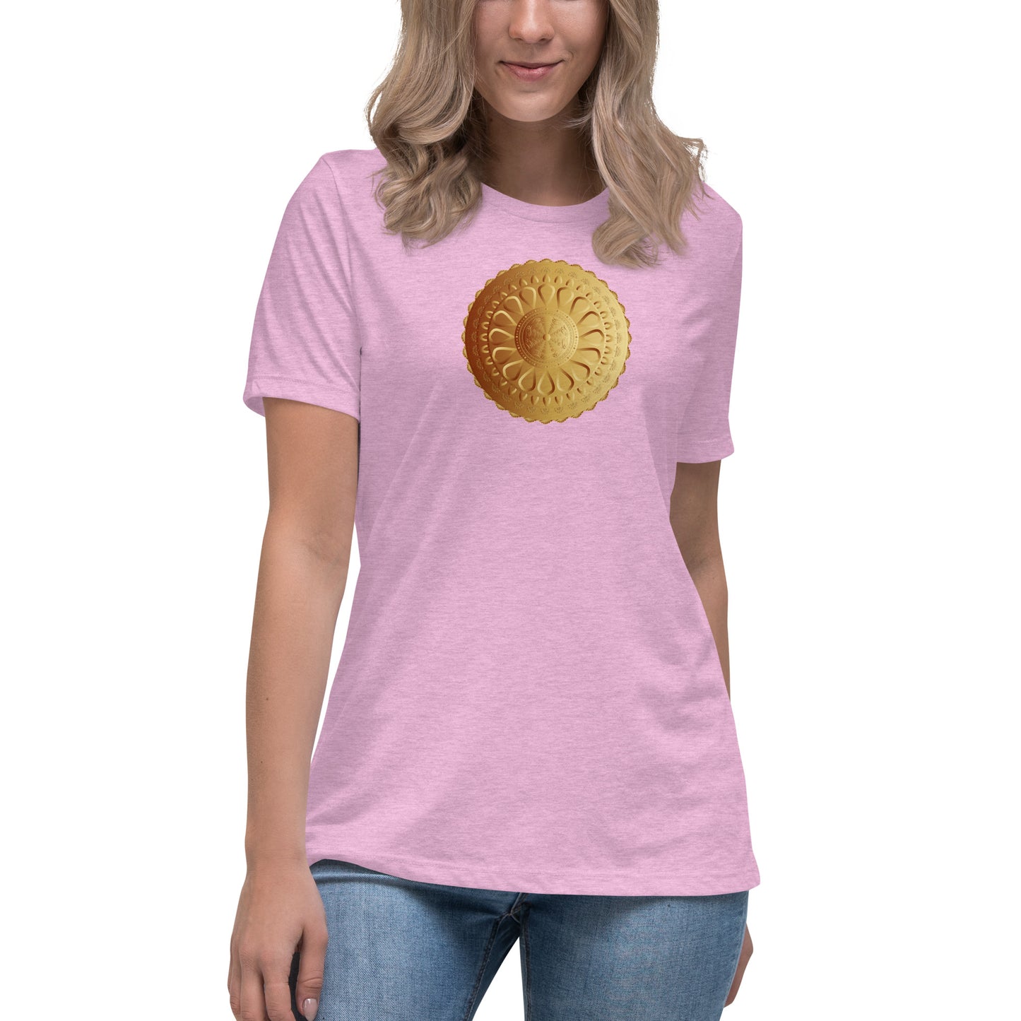 Women's Relaxed T-Shirt Kuklos 4345 Mandala Gold color Free Shipping