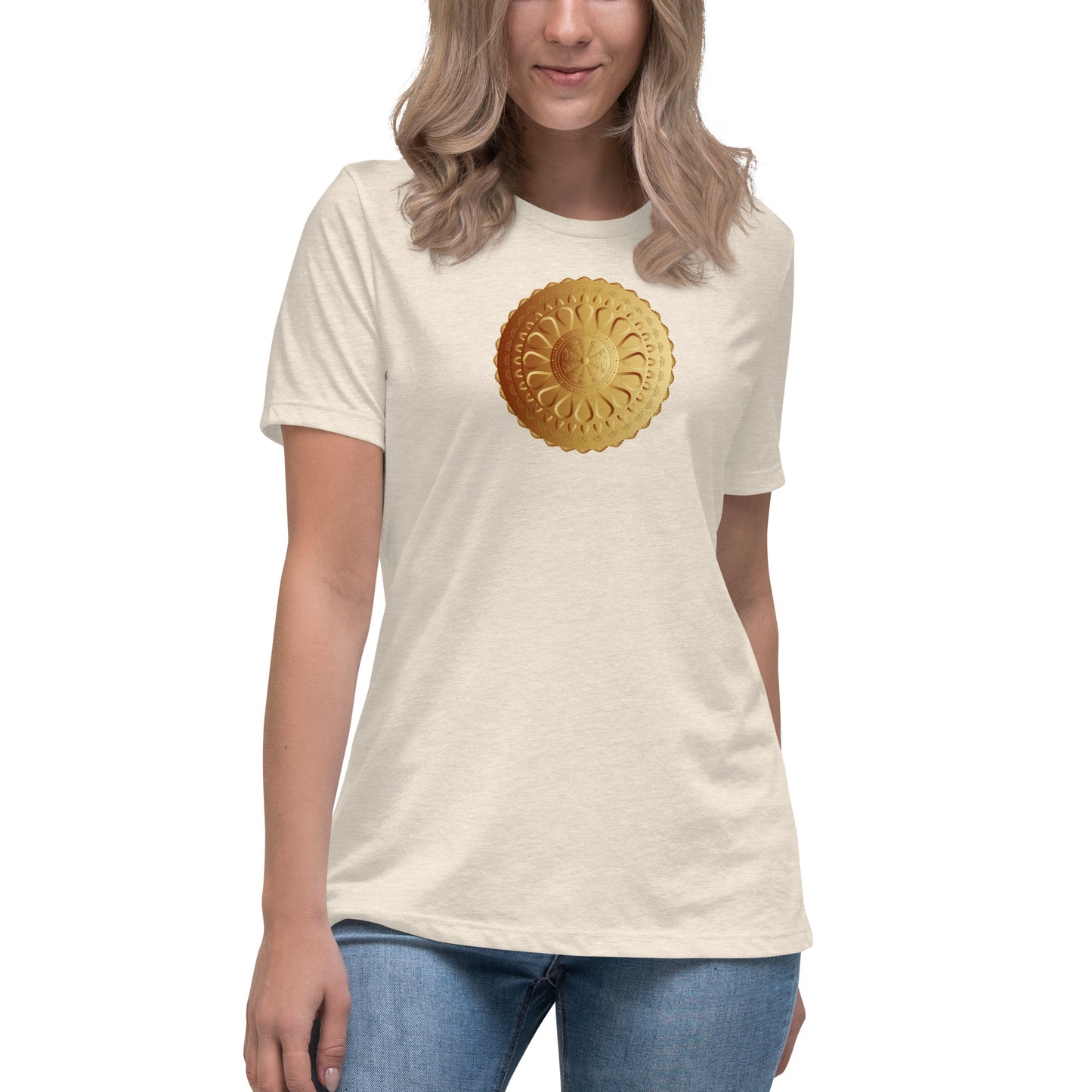 Women's Relaxed T-Shirt Kuklos 4345 Mandala Gold color Free Shipping