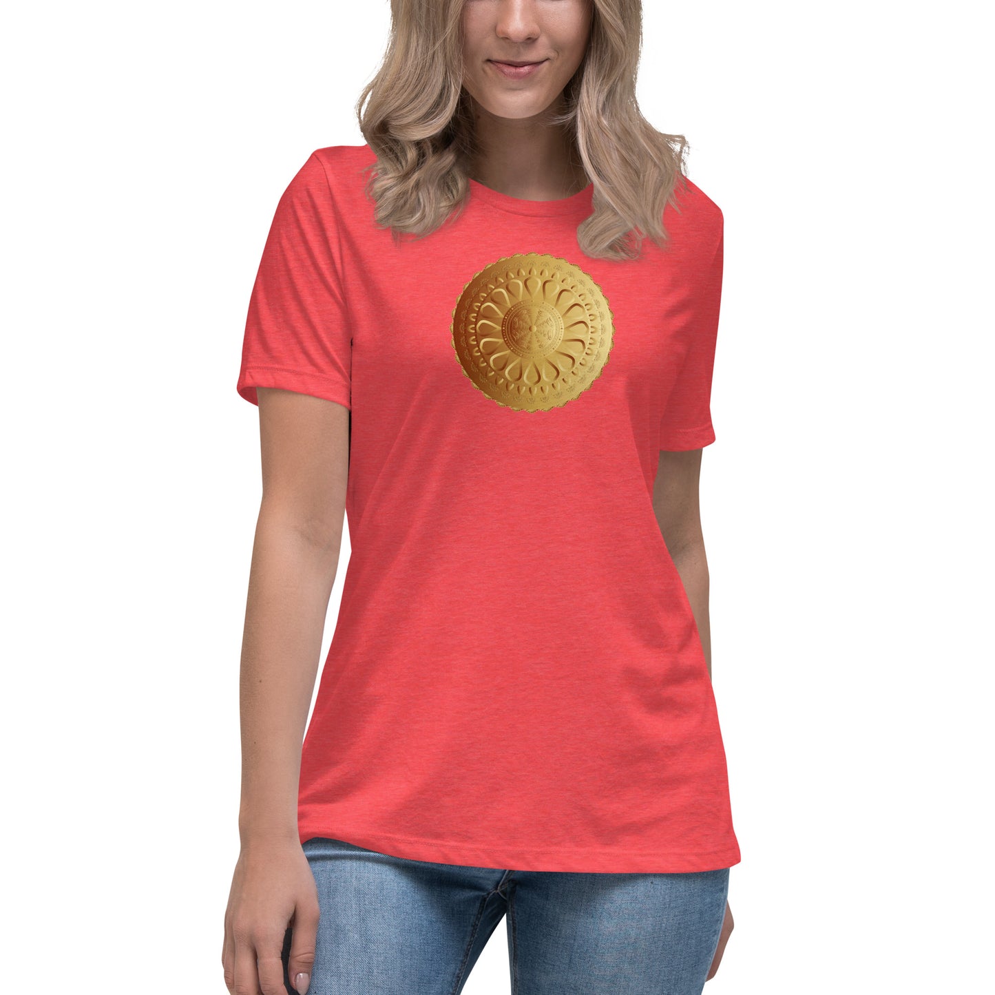 Women's Relaxed T-Shirt Kuklos 4345 Mandala Gold color Free Shipping