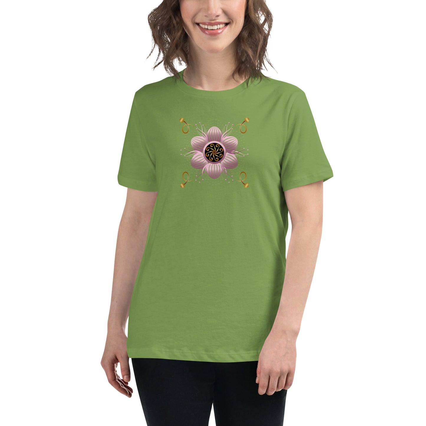 Women's Relaxed T-Shirt Kuklos 4404 Mandala Pink - Gold colors Free Shipping