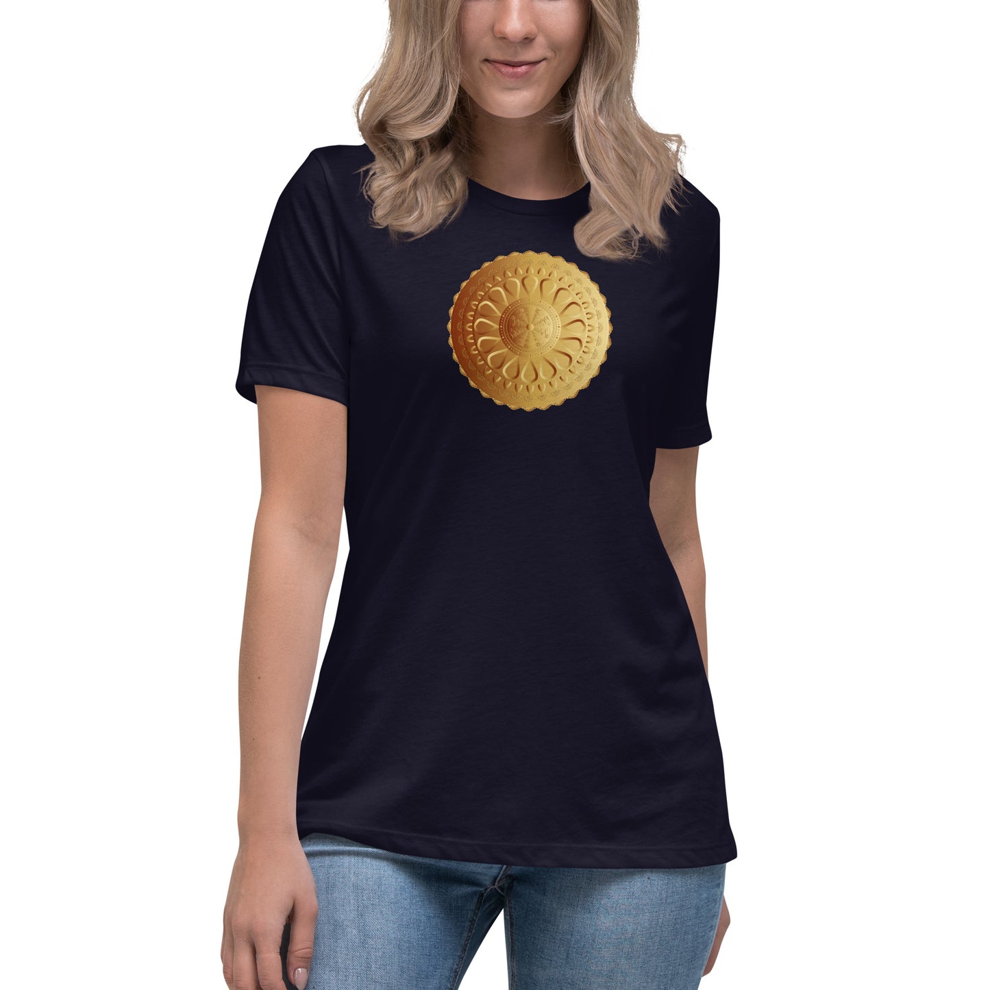 Women's Relaxed T-Shirt Kuklos 4345 Mandala Gold color Free Shipping