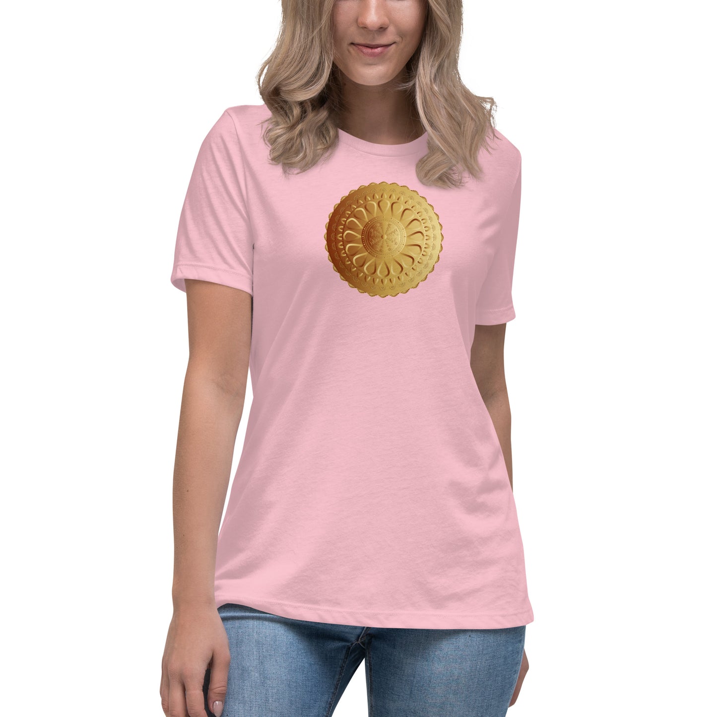 Women's Relaxed T-Shirt Kuklos 4345 Mandala Gold color Free Shipping