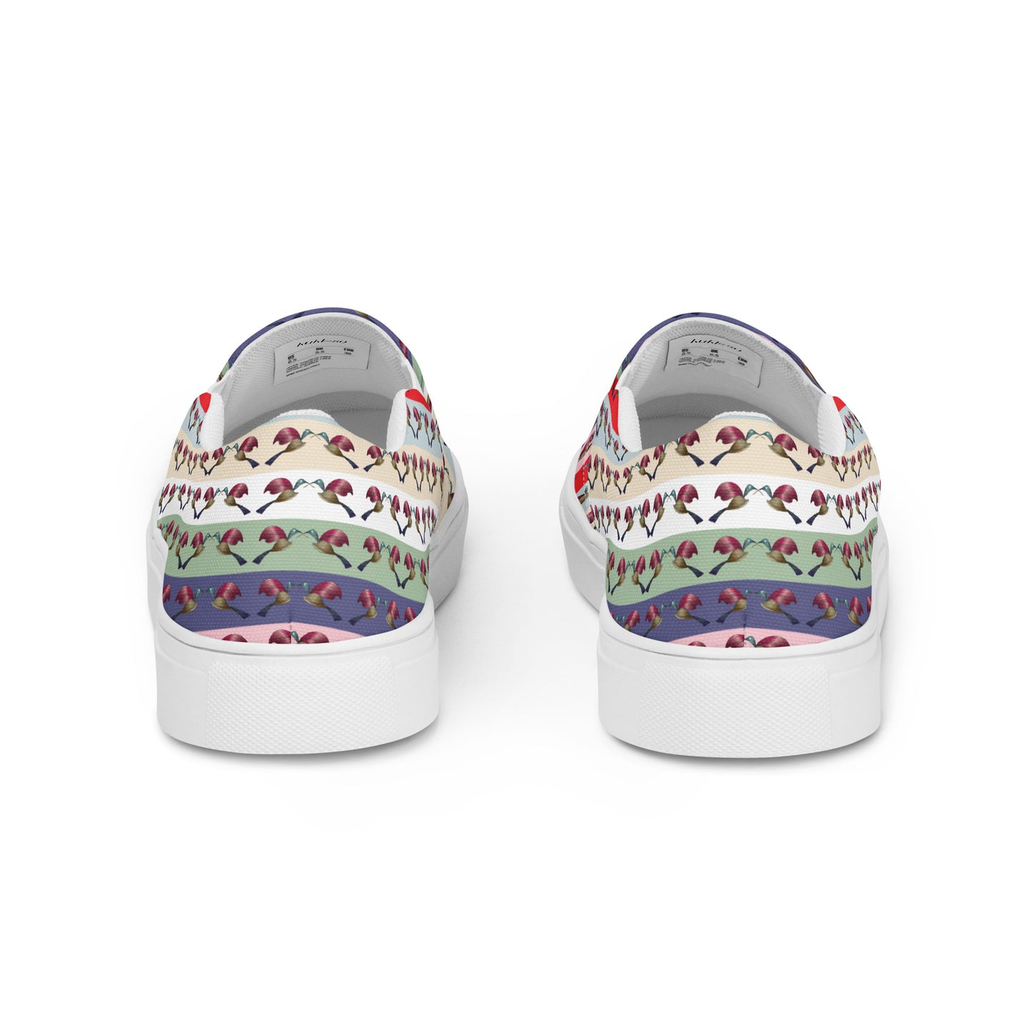 Women’s slip-on canvas shoes Kukloso FS Multicolor Hummingbird Stripes - Free Shipping