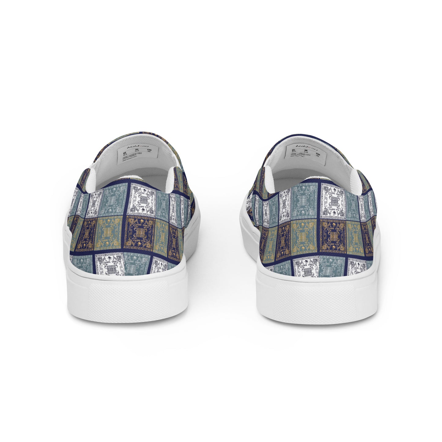 Women’s slip-on canvas shoes Kukloso Greek Border No 50 Carpe Diem - Free Shipping