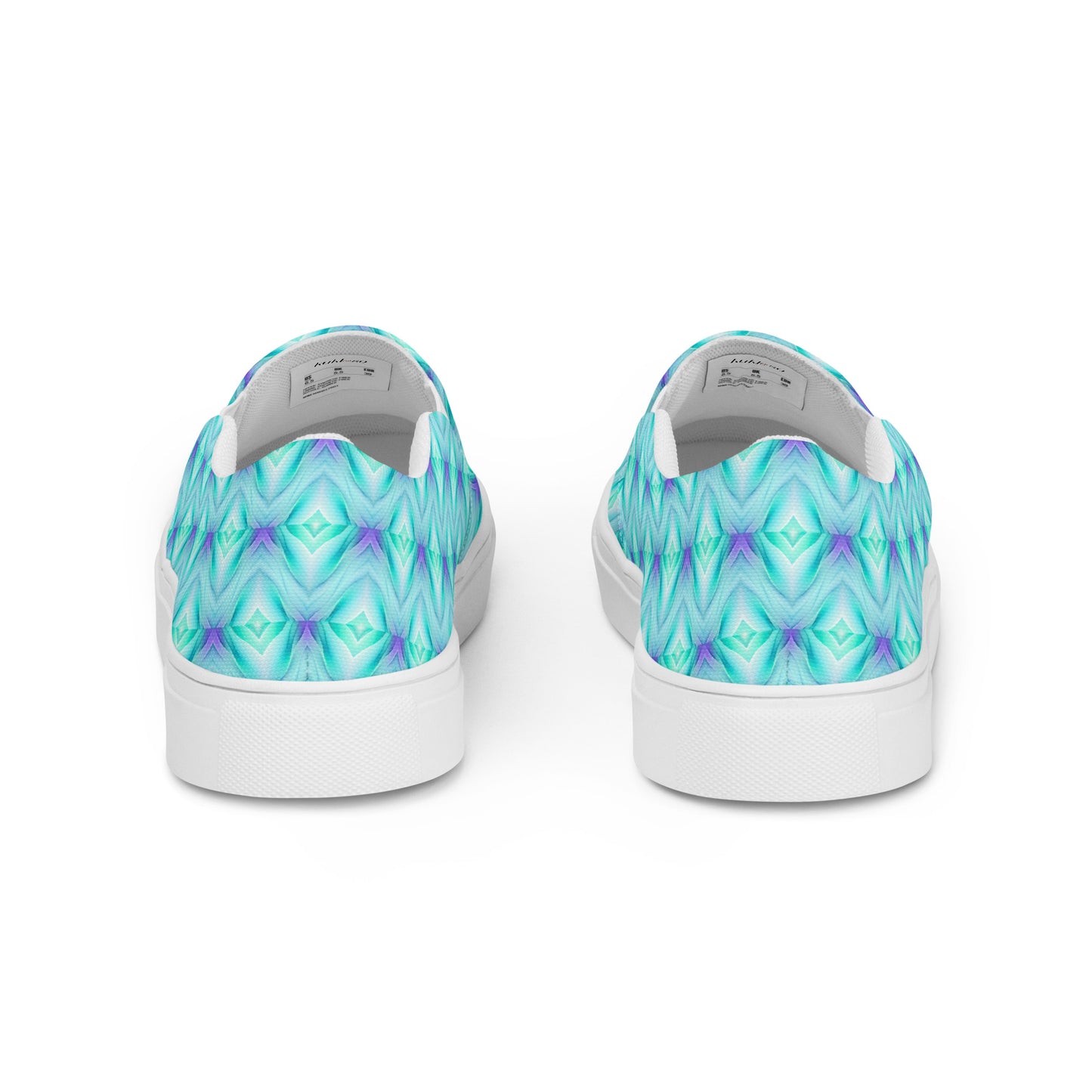 Women’s slip-on canvas shoes Kukloso Abstract No 2 Aqua/Blue - Free Shipping