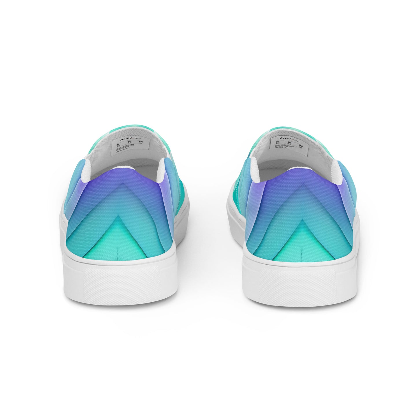 Women’s slip-on canvas shoes Kukloso Abstract No 3 Aqua/Blue - Free Shipping
