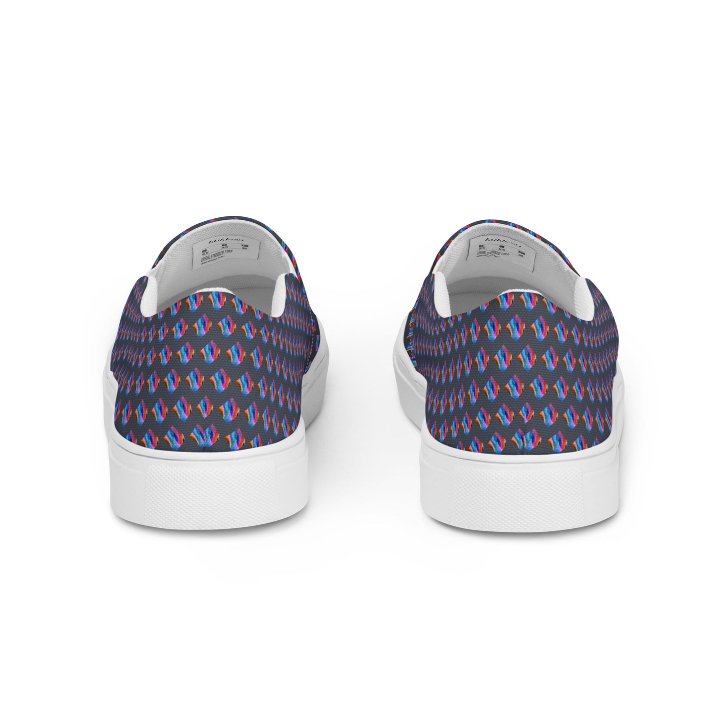 Women’s slip-on canvas shoes Kukloso Abstract No 4 Navy - Free Shipping