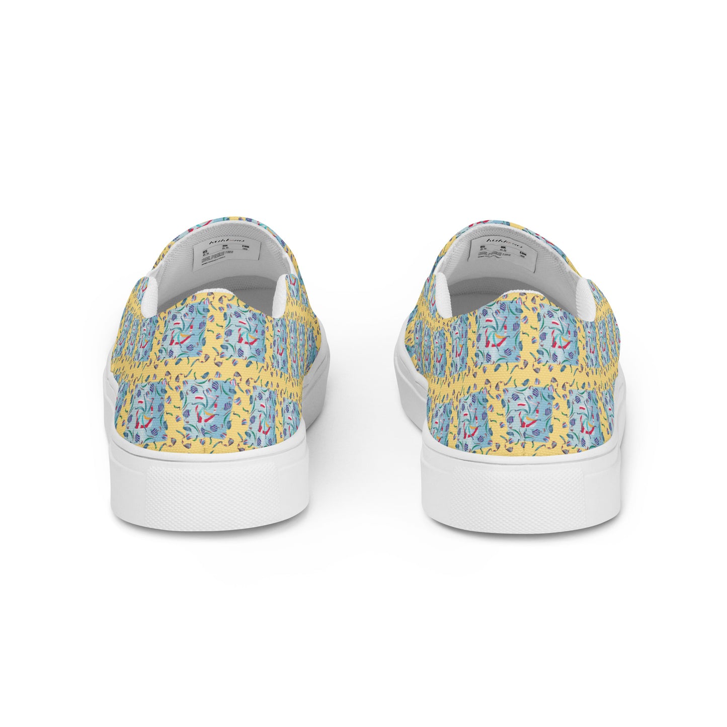 Women’s slip-on canvas shoes Kukloso Whimsical No 10 Yellow - Free Shipping